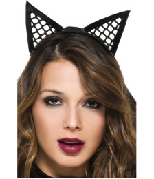 Oreilles de chatte pointues filet - ML70854BLK